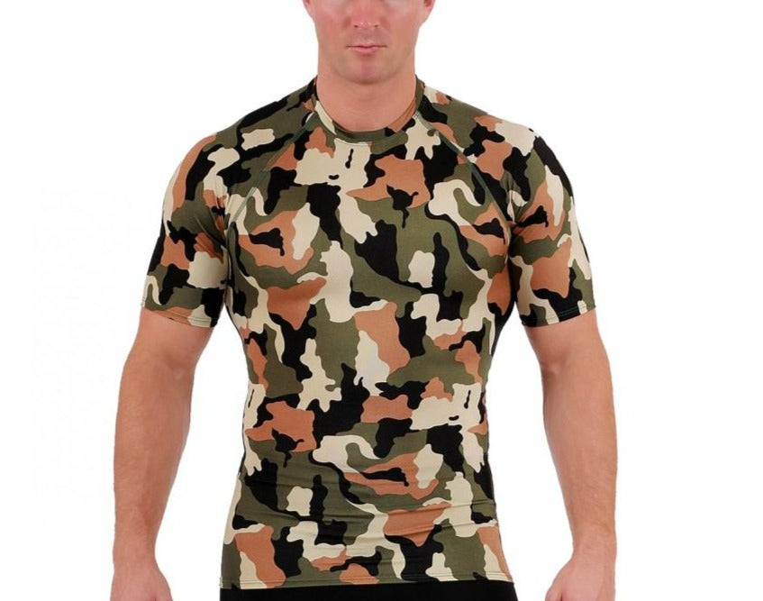 Insta Slim I.S.Pro USA Big & Tall Camo Activewear Raglan Short Sleeve Crew Neck - 3MAT019BT by InstantFigure - InstaSlim - InstantRecoveryMD