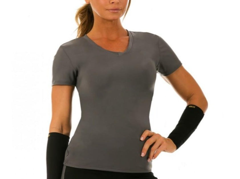 InstantFigure Activewear Compression Short Sleeve V-Neck Top - AWT023 by InstantFigure - InstaSlim - InstantRecoveryMD