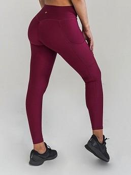 Pocket Leggings | CRANBERRY by Obsession Shapewear