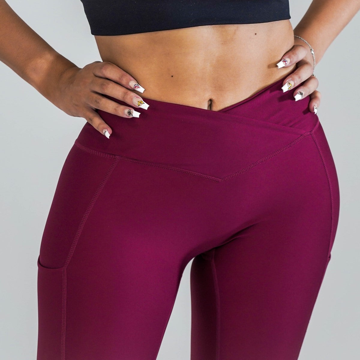 Pristine Pocket Capri Leggings | CRANBERRY by Obsession Shapewear