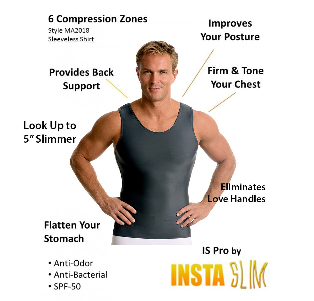 3-Pack Insta Slim I.S.Pro USA Activewear Compression Muscle Tank MA0003 by InstantFigure - InstaSlim - InstantRecoveryMD