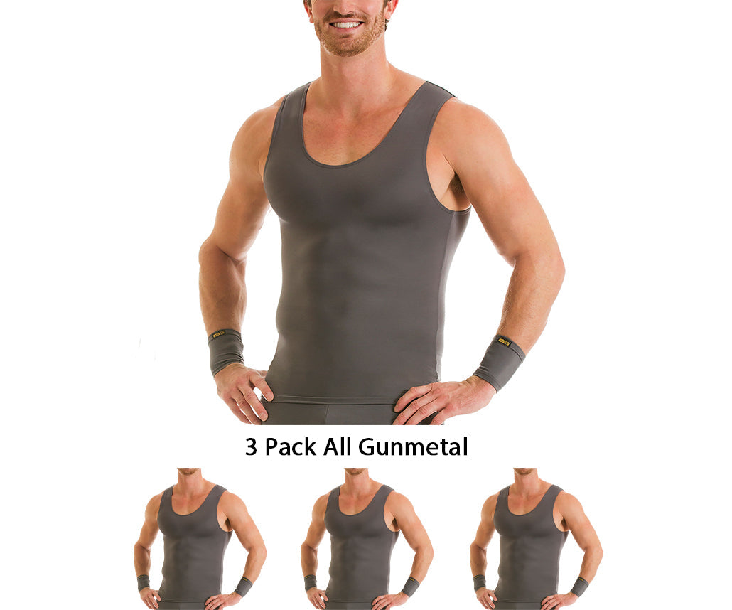 3-Pack Insta Slim I.S.Pro USA Activewear Compression Muscle Tank MA0003 by InstantFigure - InstaSlim - InstantRecoveryMD