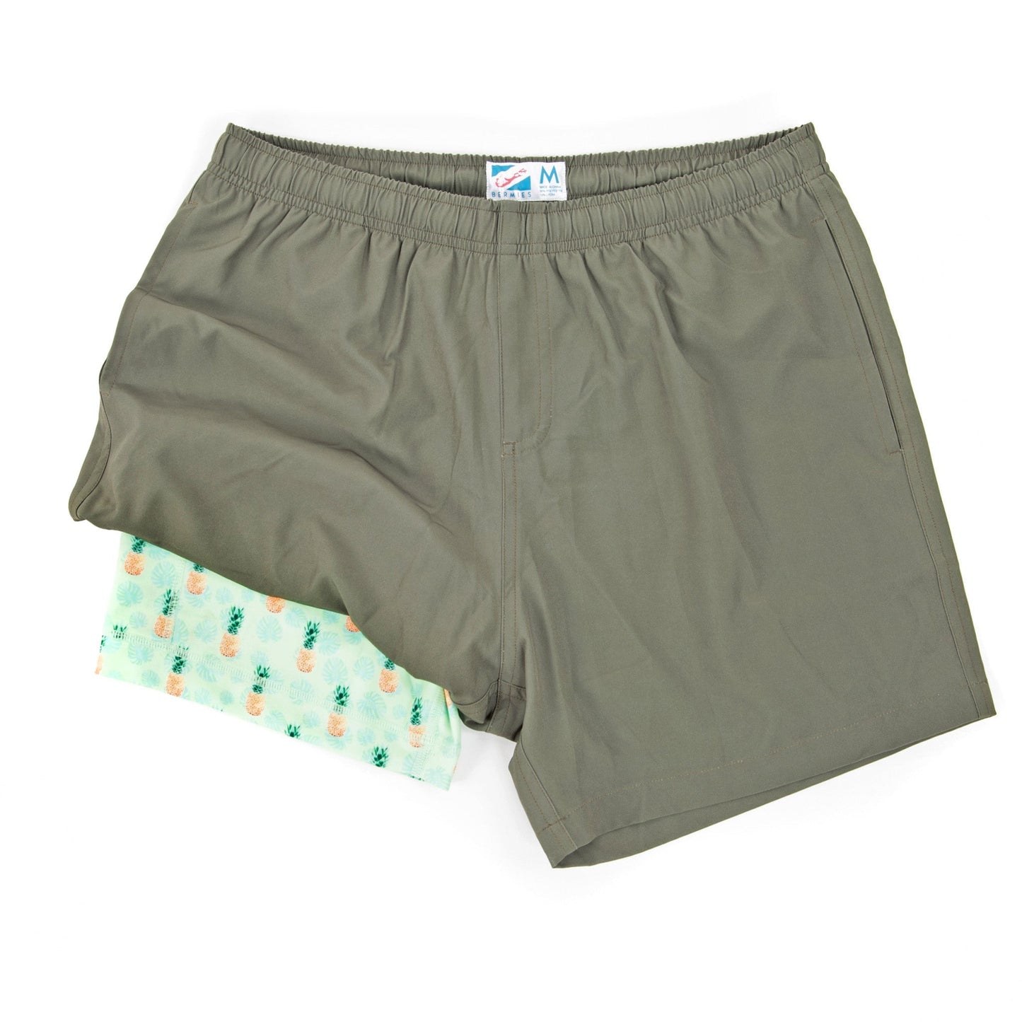 Performance Gym Short + Compression Liner - Green by Bermies