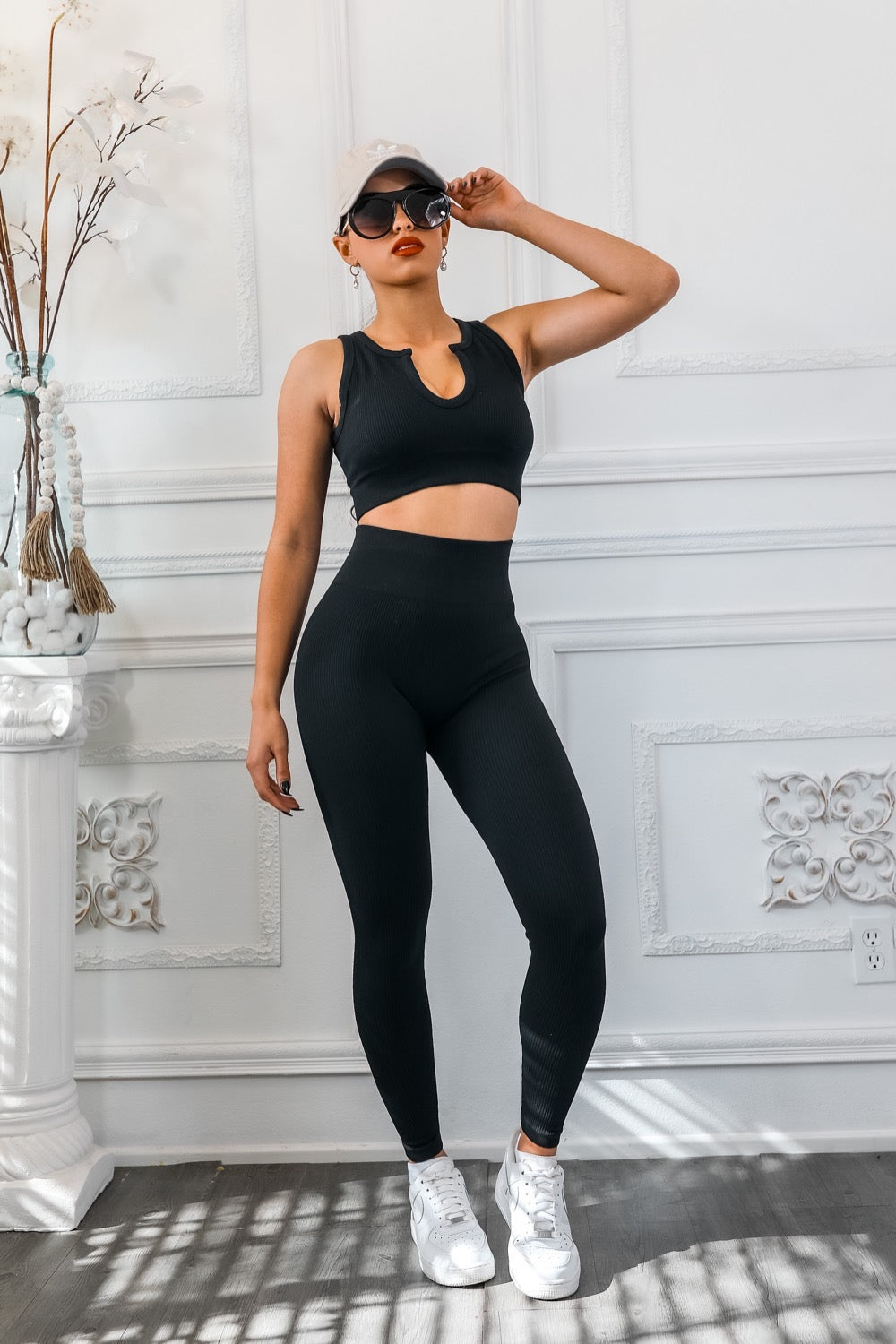 Next Level Ribbed Snatched Active Wear Pant Set by SURELYMINE