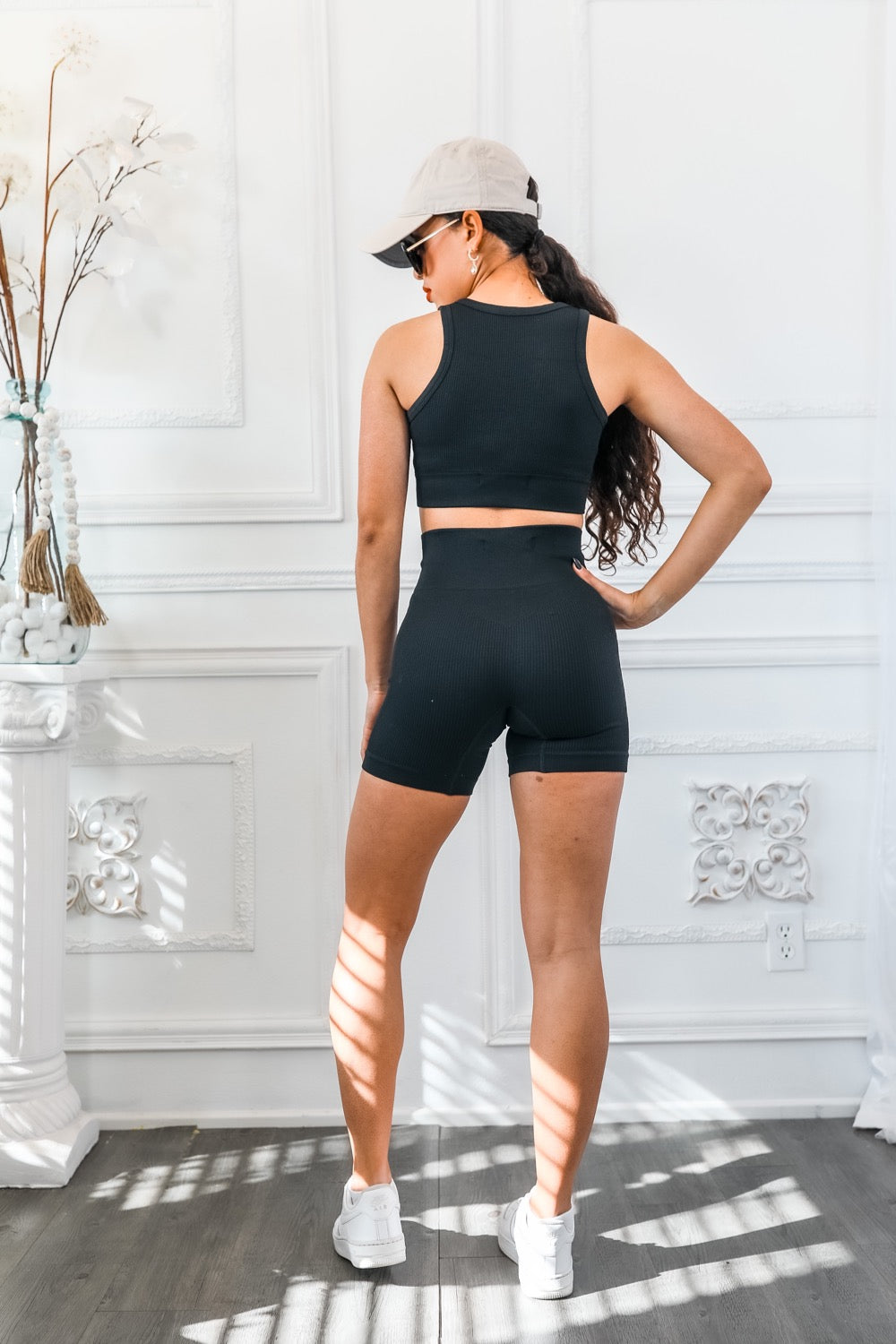 Next Level Ribbed Snatched Active Wear Shorts Set by SURELYMINE