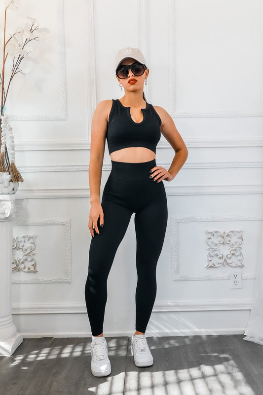 Next Level Ribbed Snatched Active Wear Pant Set by SURELYMINE