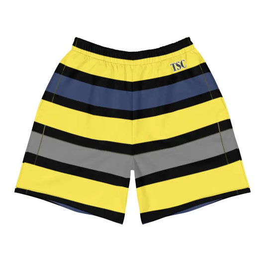 Men's Tropical Dark Blues/Yellow Long Shorts by Tropical Seas Clothing